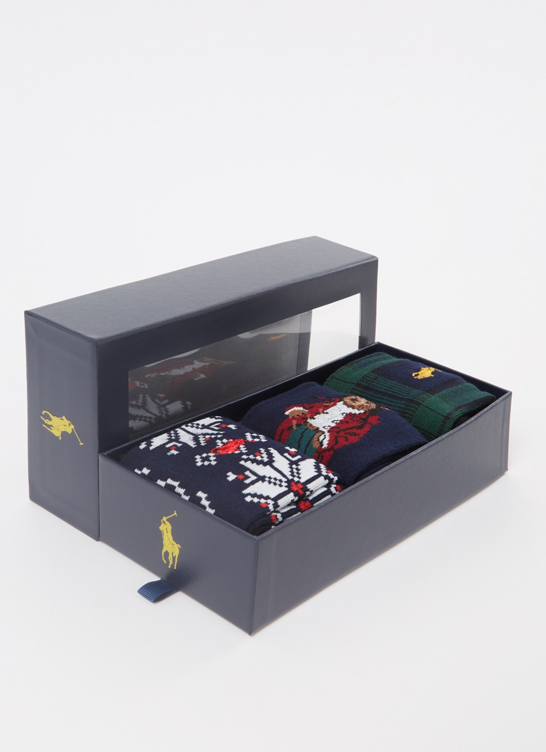Ralph Lauren Sokken in katoenblend met print in 3-pack giftbox - detail 2 donkerblauw