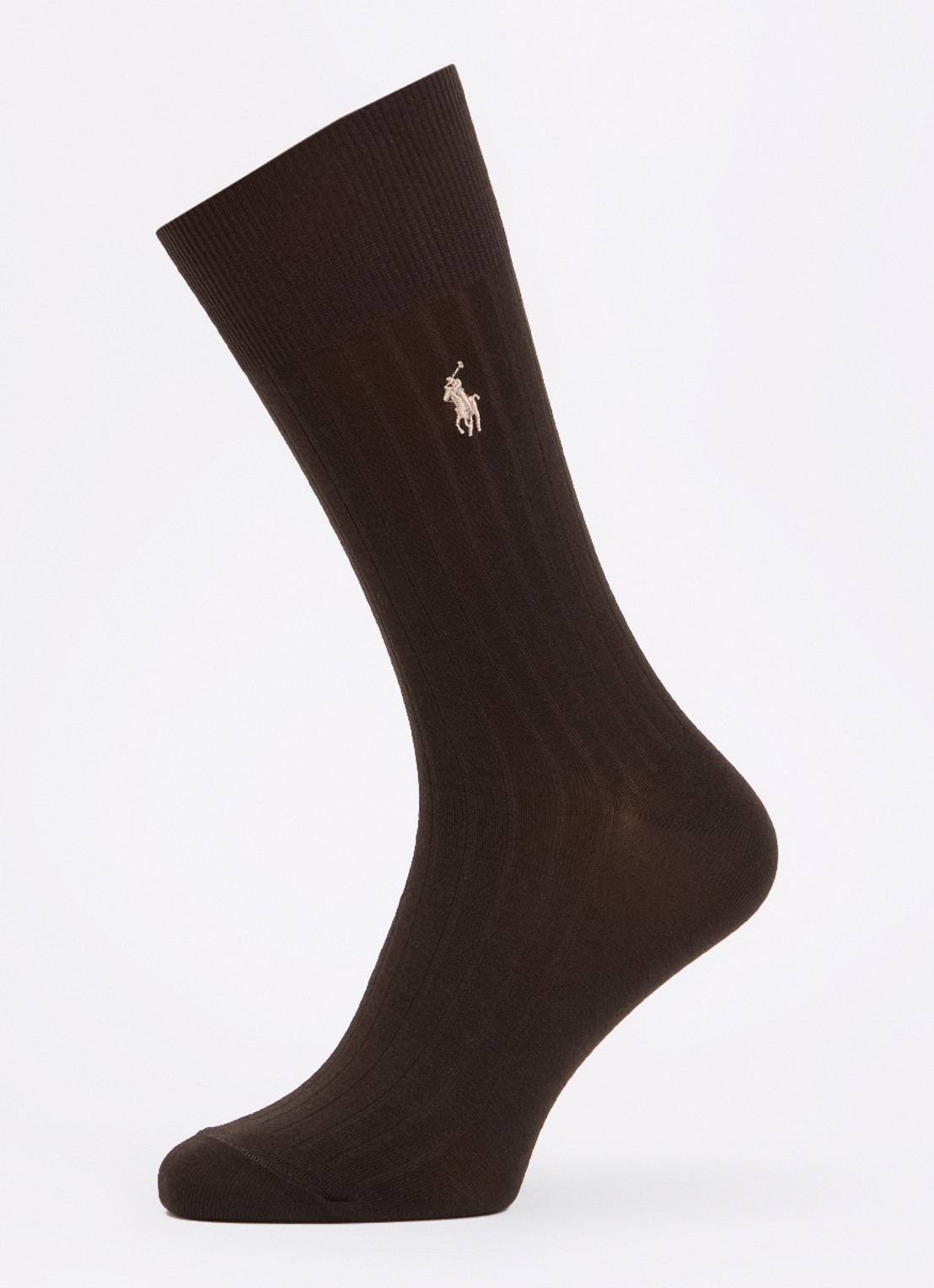 Ralph Lauren Sokken met logoborduring in 2-pack  - detail donkerbruin