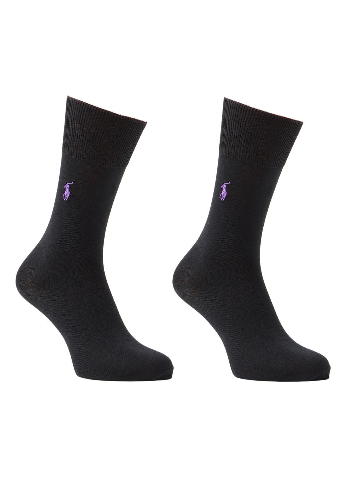 Ralph Lauren Sokken met logoborduring in 3-pack - voorkant 2 zwart