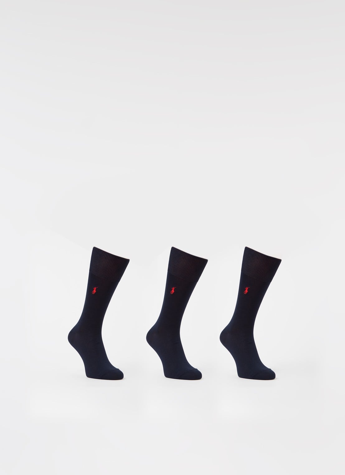 Ralph Lauren Sokken met logoborduring in 3-pack - voorkant 2 blauw