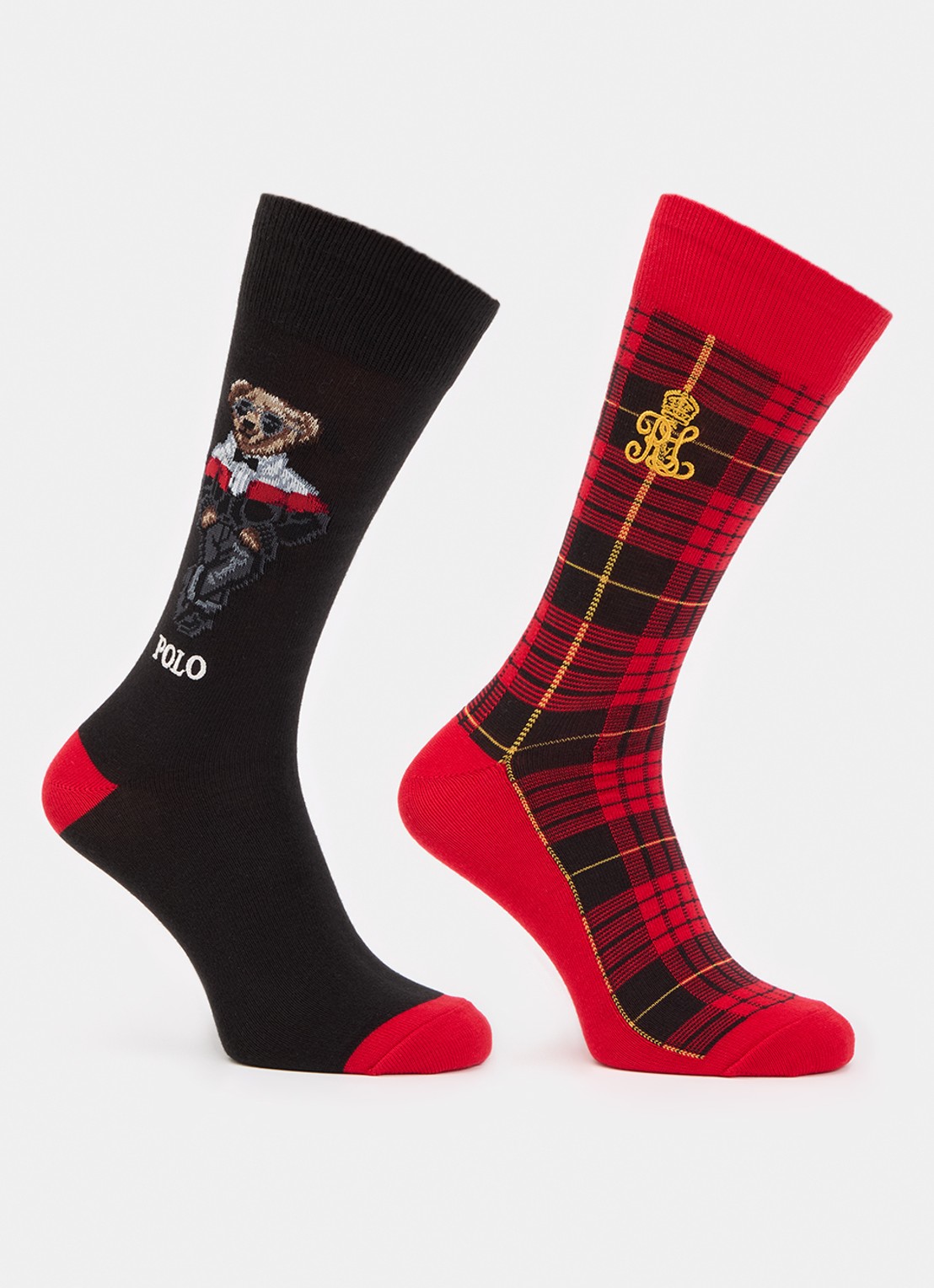 Ralph Lauren Sokken met print in 2-pack - voorkant 2 rood