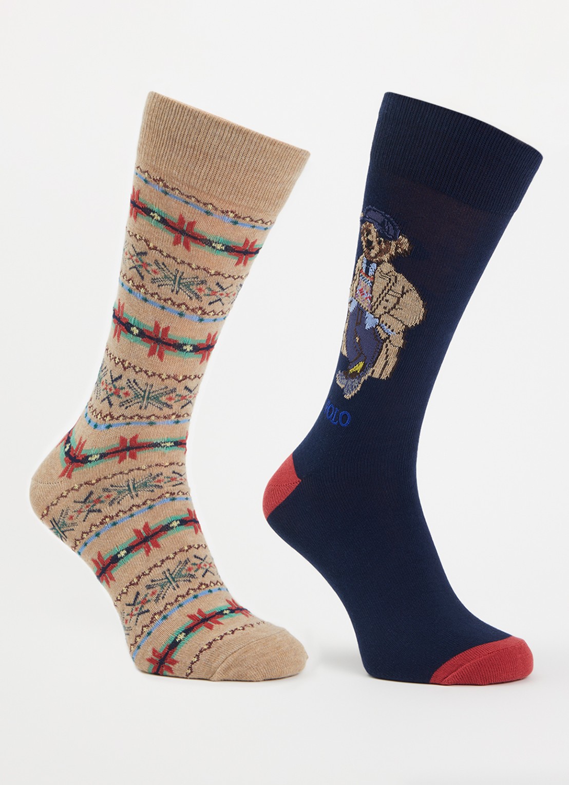 Ralph Lauren Sokken met print in 2-pack - voorkant 2 donkerblauw