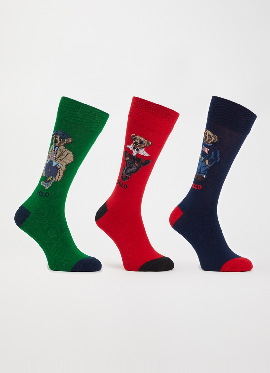 Ralph Lauren Sokken met print in 3-pack giftbox - voorkant 3 rood