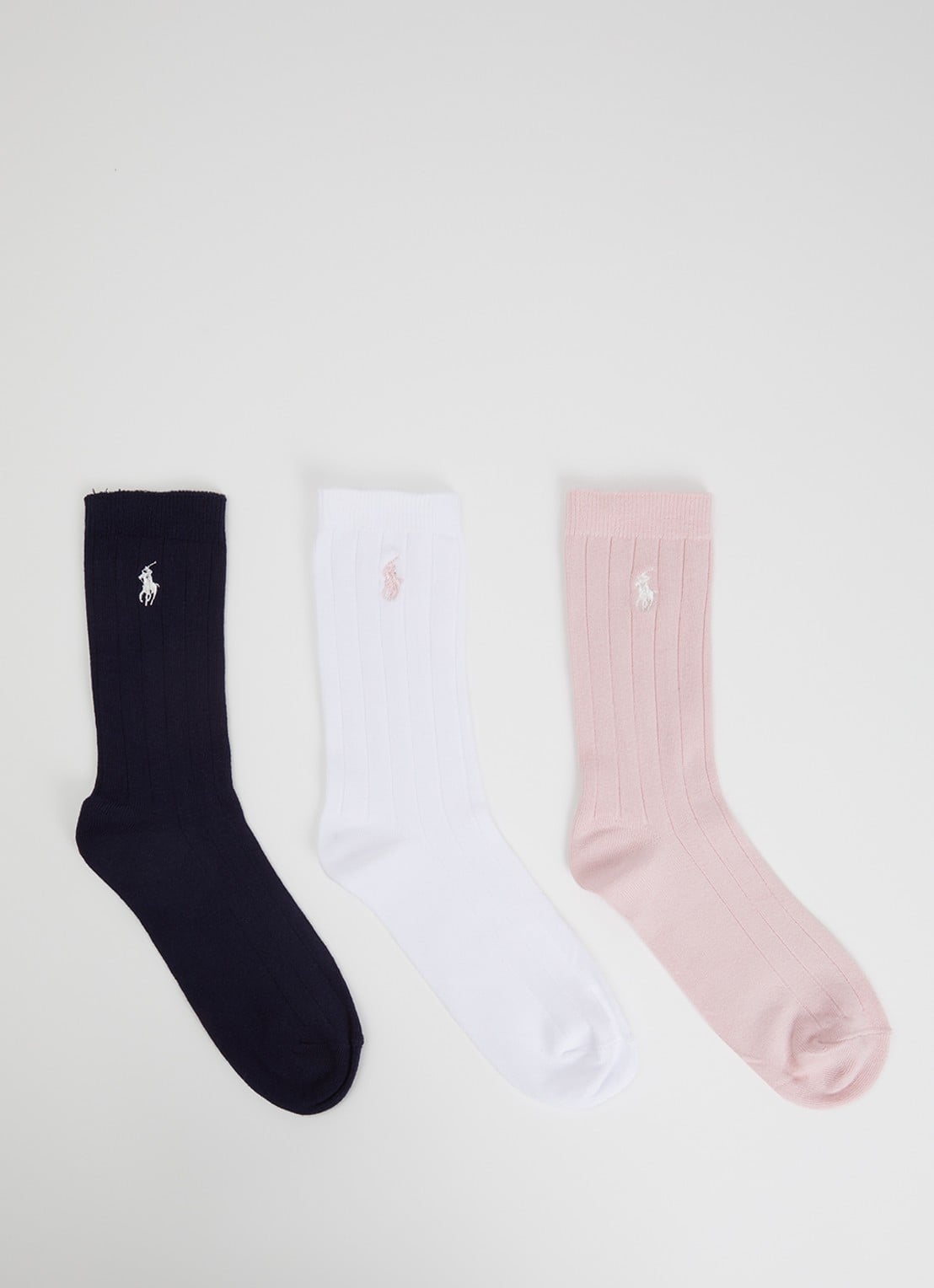 Ralph Lauren Sokken met print in 3-pack - voorkant donkerblauw