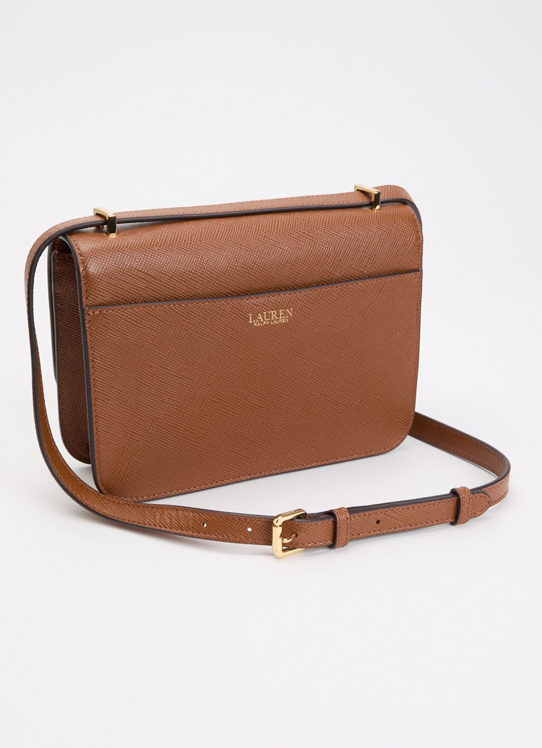 Ralph Lauren Sophee 22 crossbodytas van leer - achterkant 4 cognac