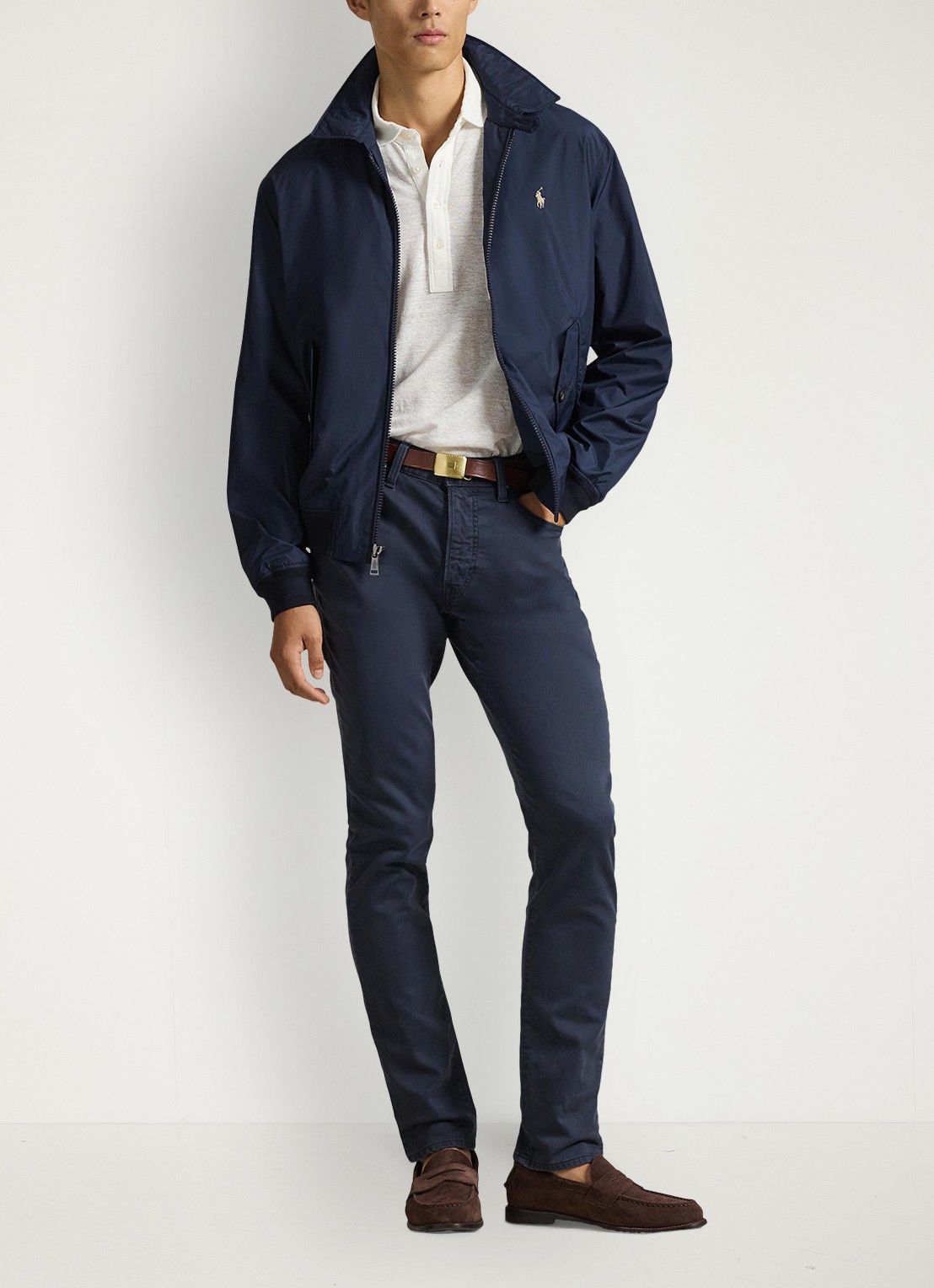 Ralph Lauren Southland jack met klepzakken en logoborduring - voorkant 3 collection navy / donkerblauw