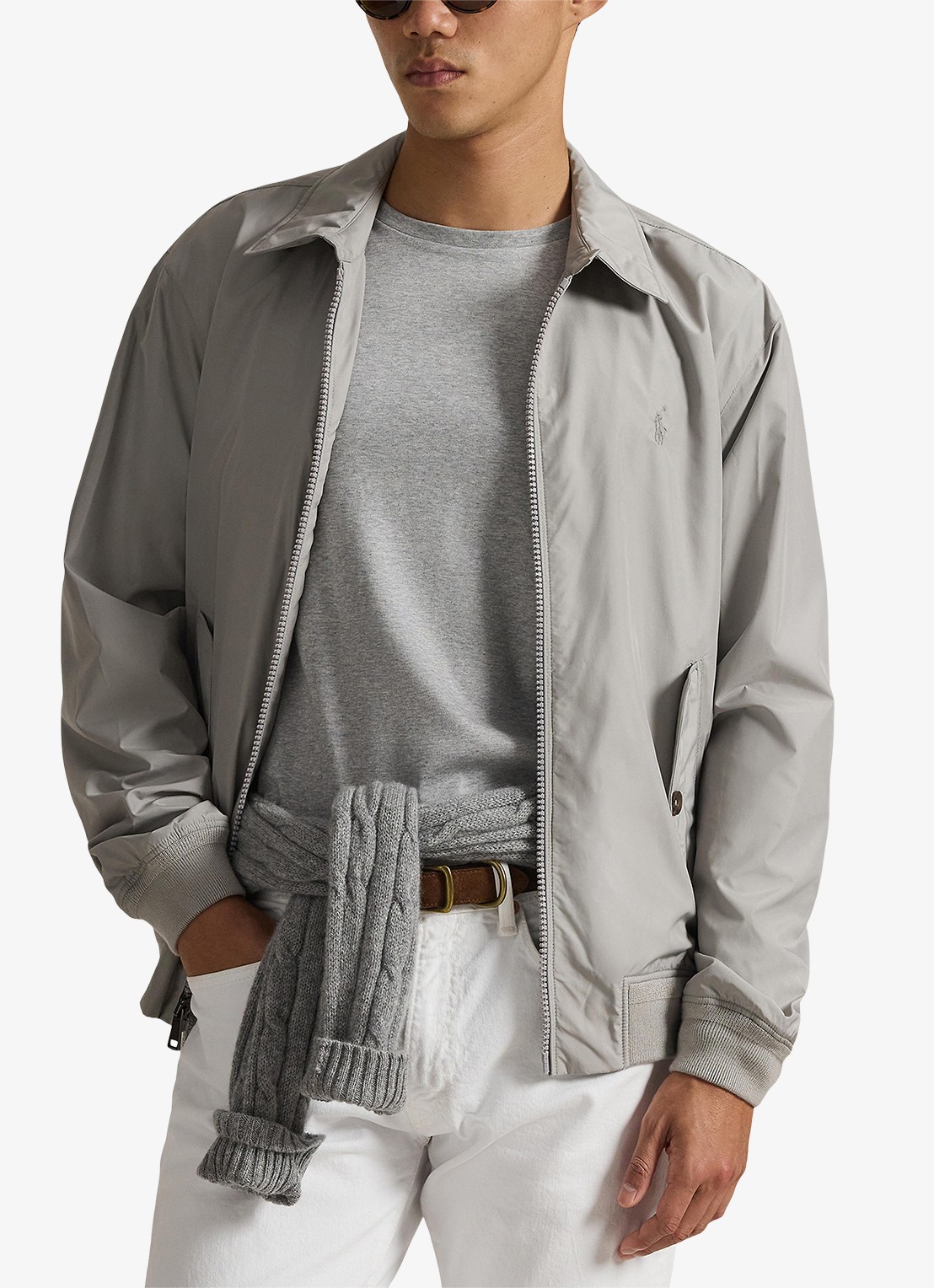 Ralph Lauren Southland jack met klepzakken en logoborduring - detail 3 grey fog / grijs