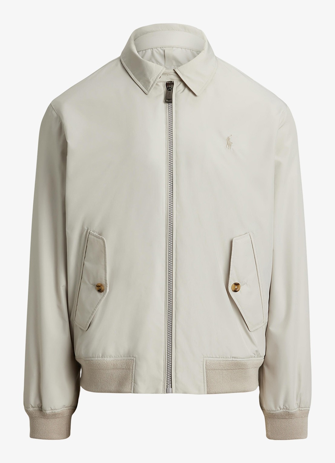 Ralph Lauren Southland jack met klepzakken en logoborduring - voorkant dove grey / lichtgrijs