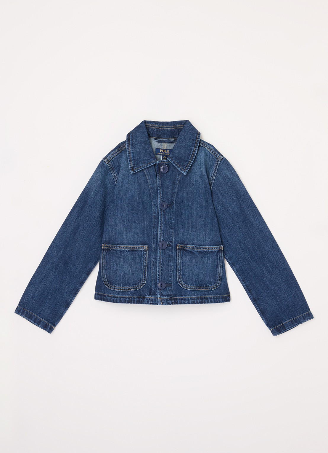 Ralph Lauren Spijkerjas met opgestikte zakken - voorkant indigo