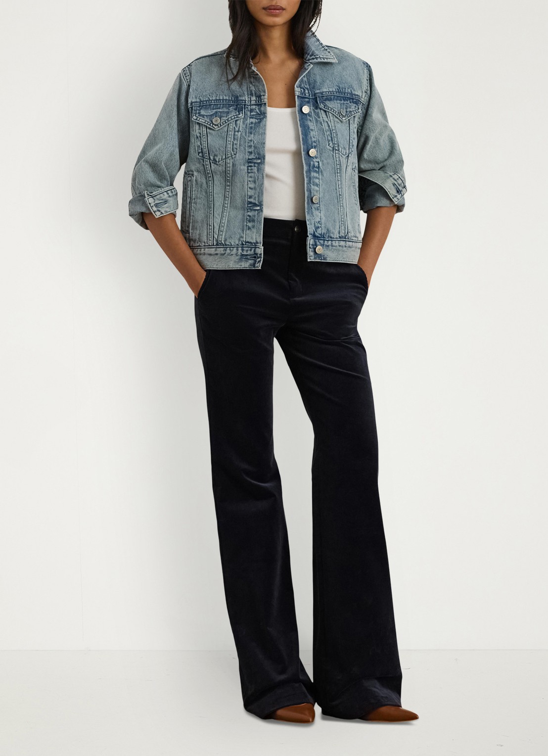 Ralph Lauren Spijkerjas met steekzakken - voorkant 2 odwin wash / blauw