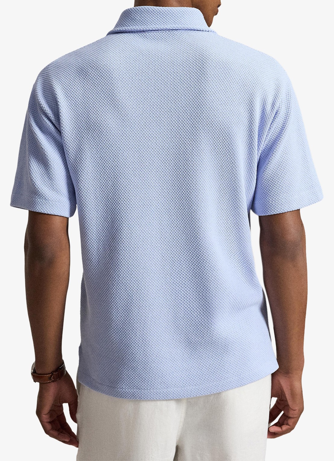 Ralph Lauren Standard fit polo van piqué katoen - achterkant pebble blue / blauw