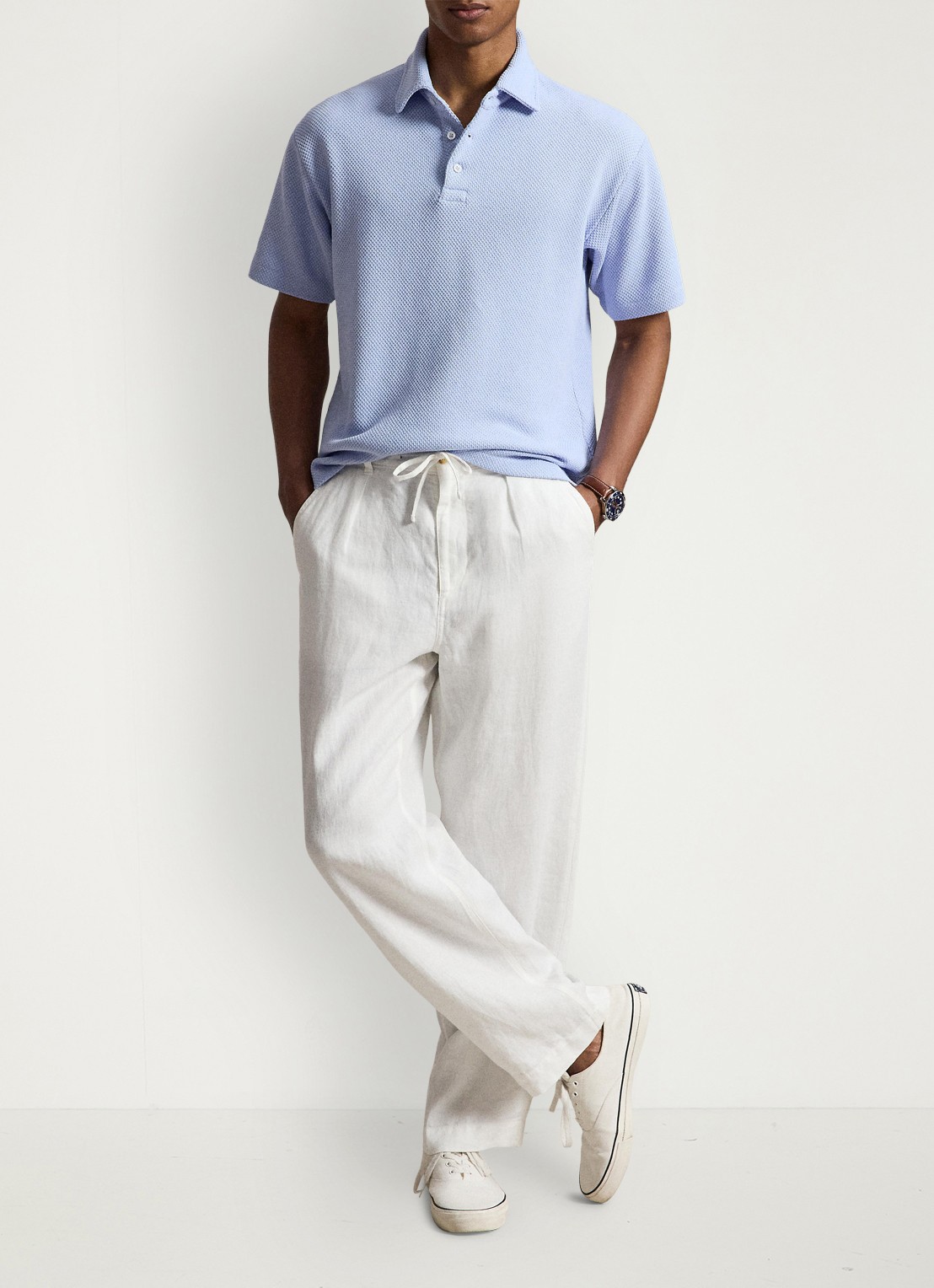 Ralph Lauren Standard fit polo van piqué katoen - detail 4 pebble blue / blauw