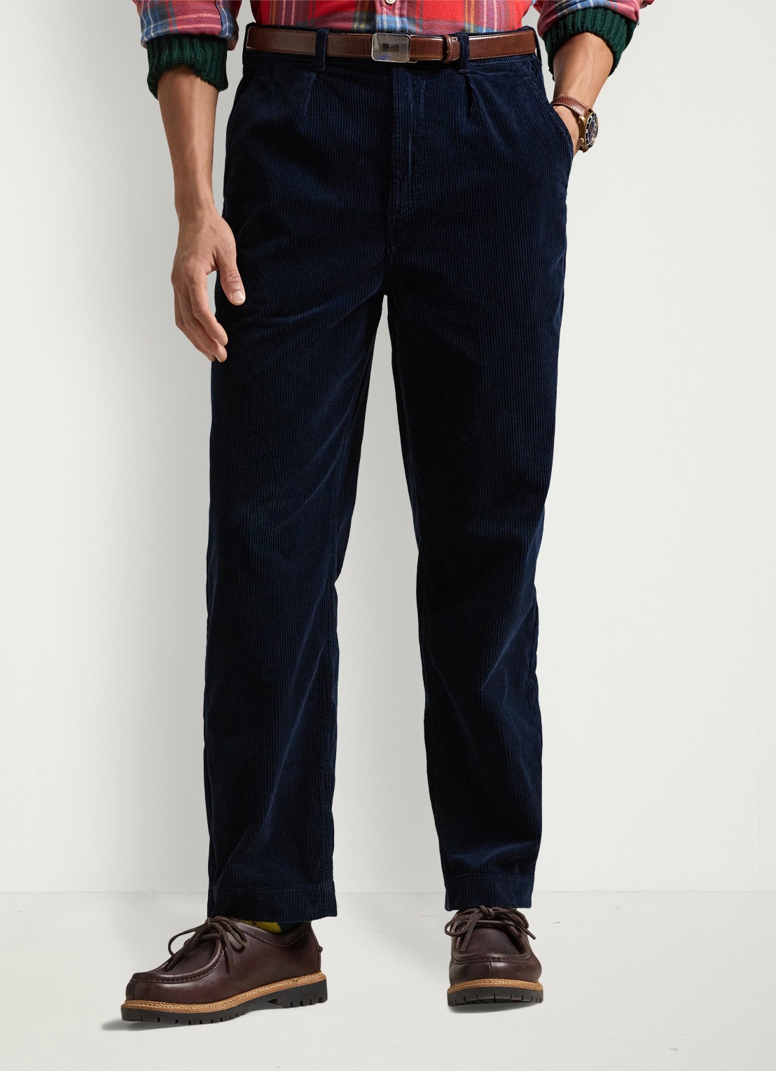 Ralph Lauren Straight fit broek van corduroy - detail 2 hunter navy / donkerblauw