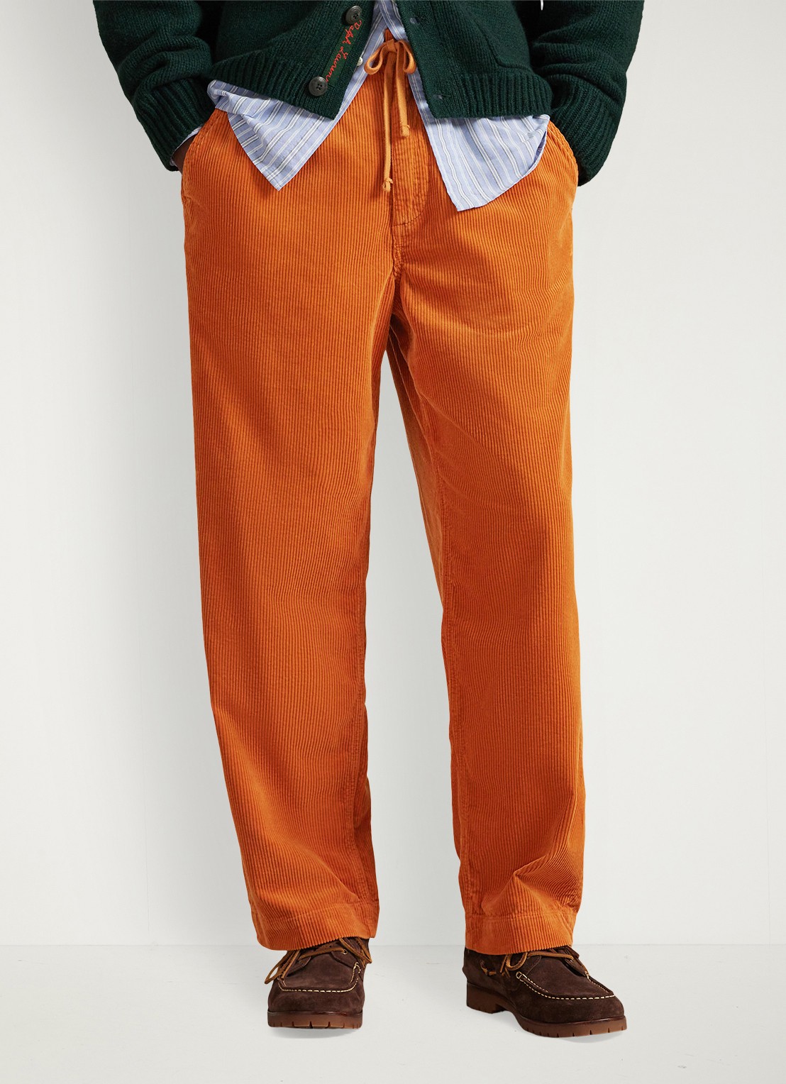 Ralph Lauren Straight fit broek van corduroy - detail 3 charles orange / oranje