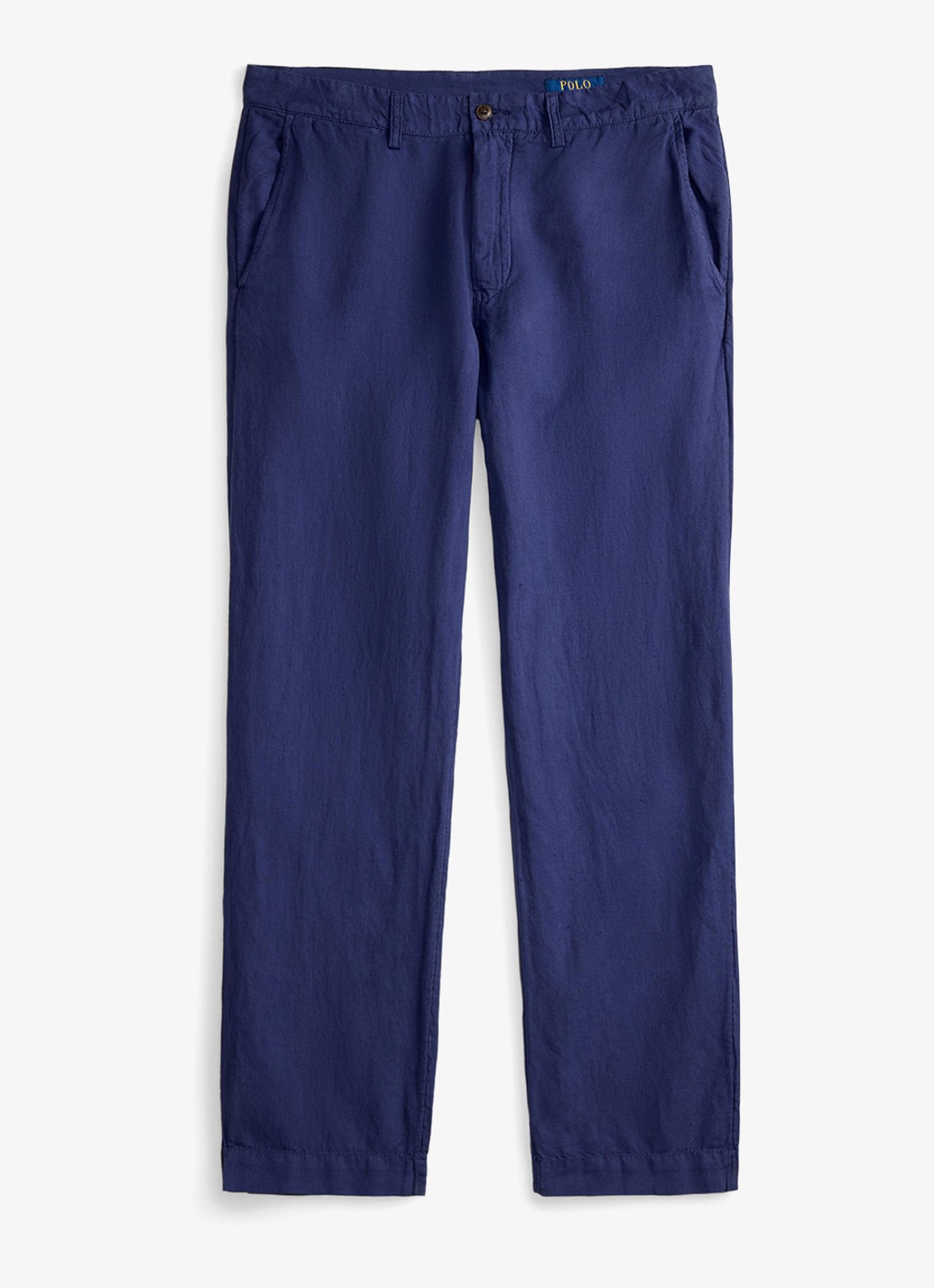 Ralph Lauren Straight fit chino in linnenblend - voorkant new classic navy / donkerblauw