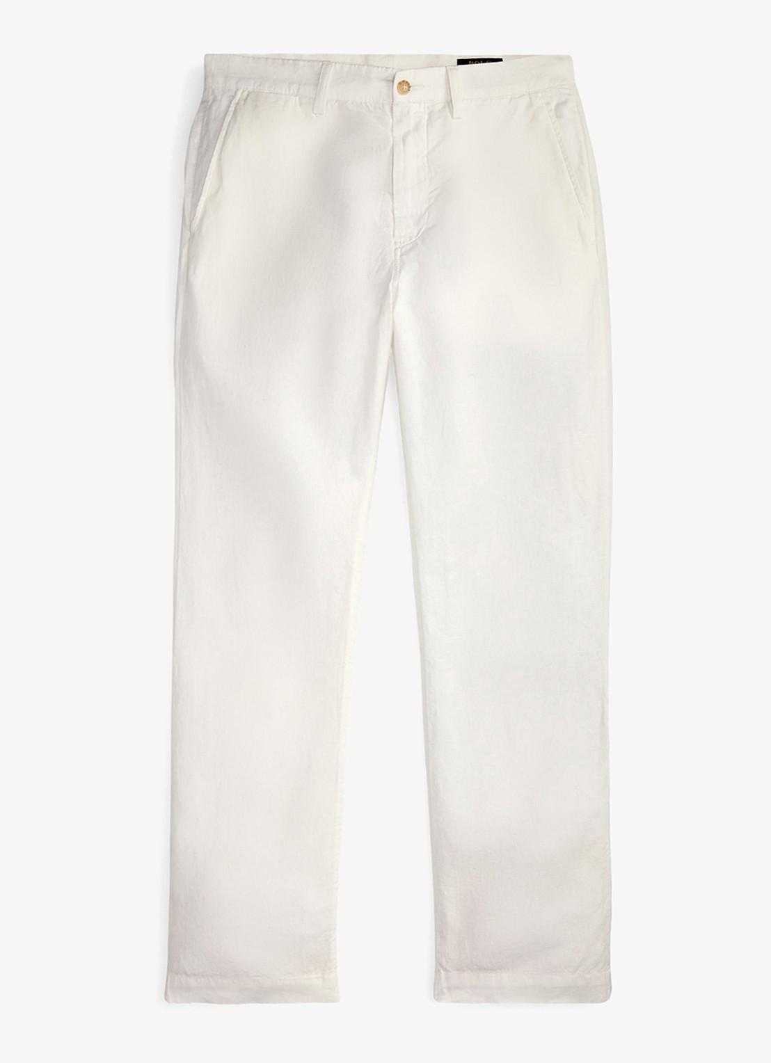 Ralph Lauren Straight fit chino in linnenblend - voorkant white / wit