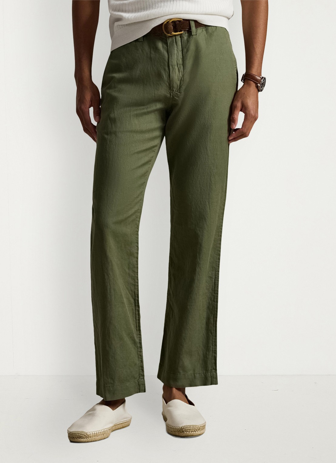 Ralph Lauren Straight fit chino in linnenblend - detail 2 garden trail-30z6