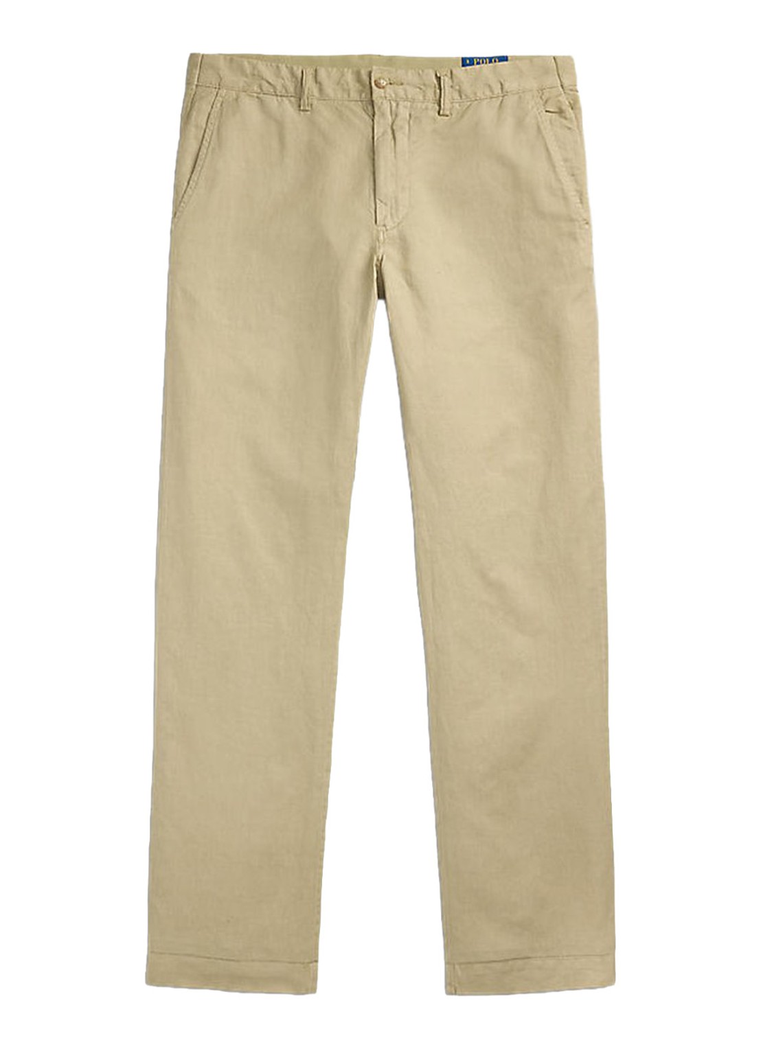 Ralph Lauren Straight fit chino in linnenblend - voorkant coastal beige / beige