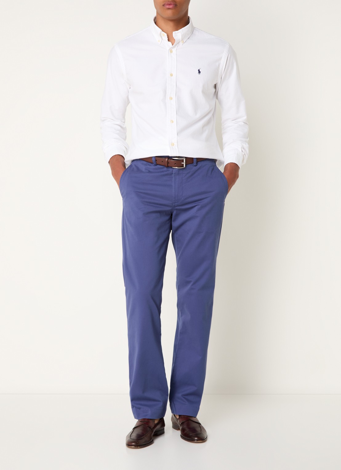 Ralph Lauren Straight fit chino met steekzakken - voorkant 2 light navy / petrol
