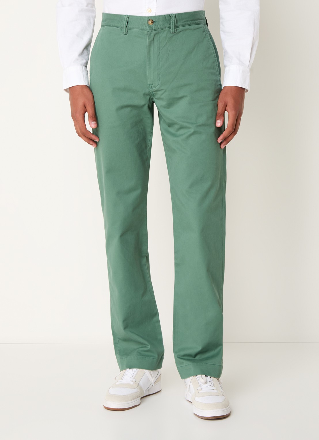 Ralph Lauren Straight fit chino met steekzakken - detail washed forest / zeegroen