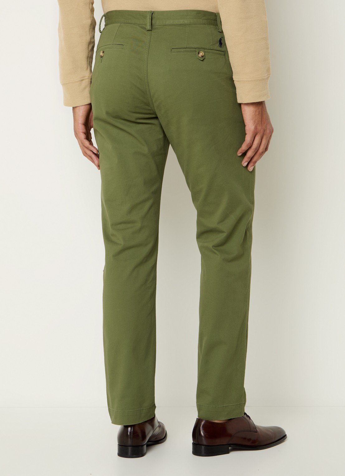 Ralph Lauren Straight fit chino met steekzakken - achterkant 5 garden trail / groen