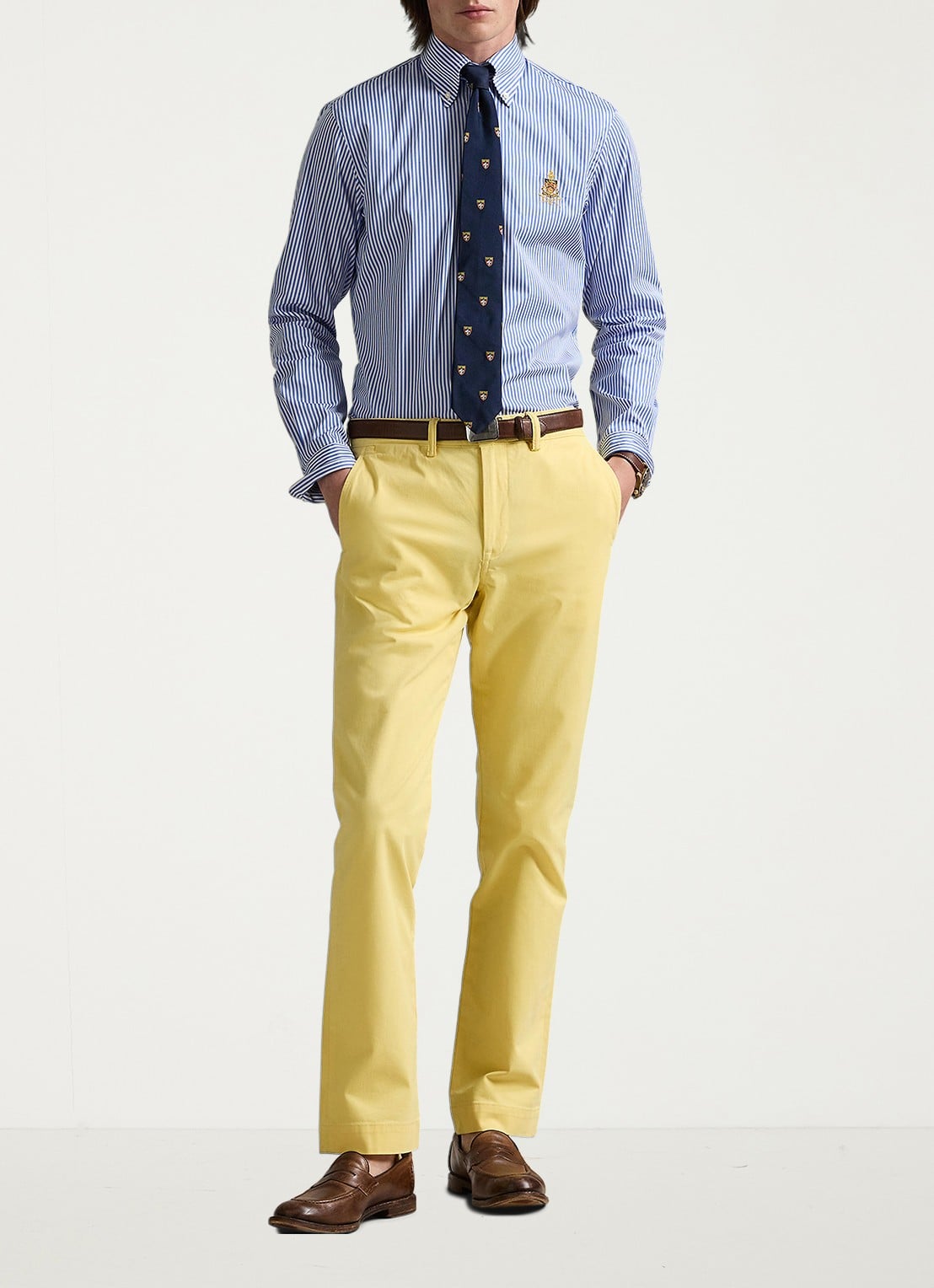 Ralph Lauren Straight fit chino met steekzakken - voorkant 4 geel