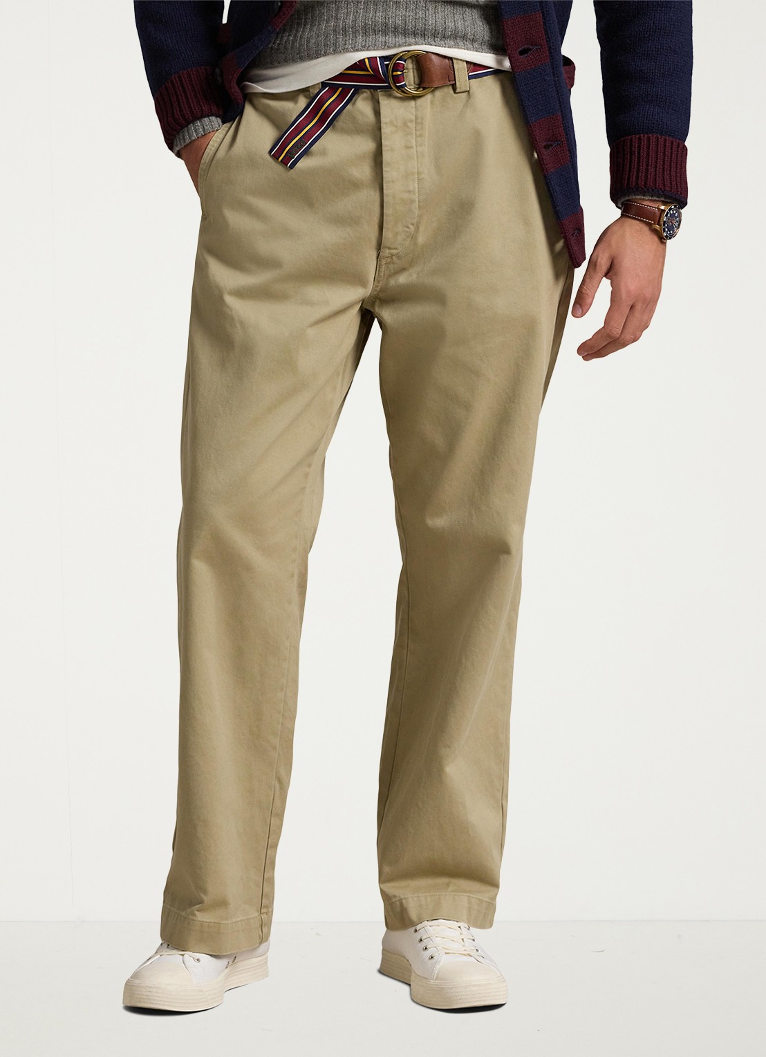 Ralph Lauren Straight fit chino met steekzakken - detail khaki / khaki