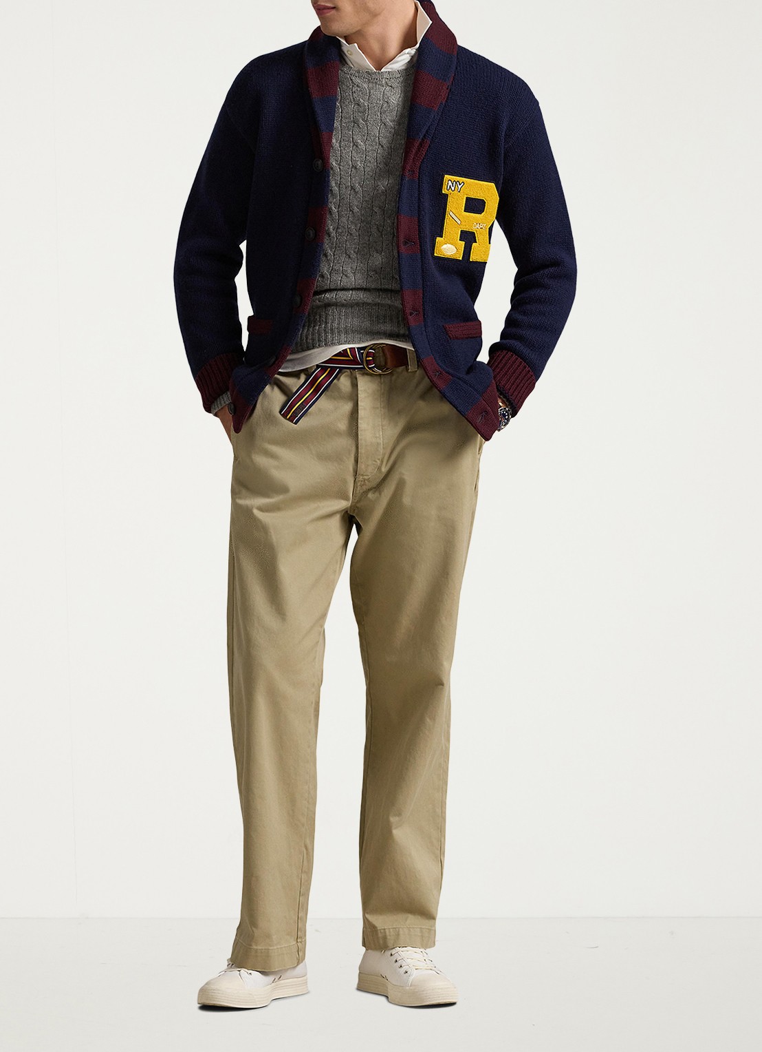 Ralph Lauren Straight fit chino met steekzakken - voorkant 4 khaki / khaki