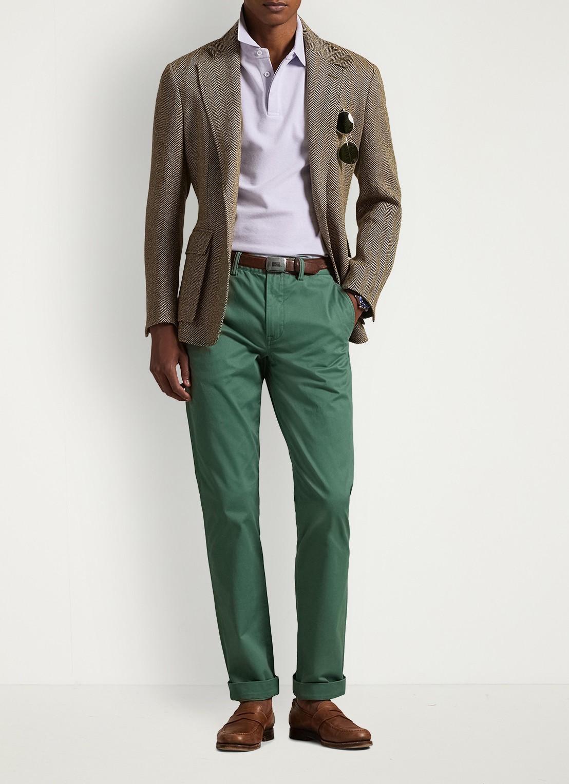 Ralph Lauren Straight fit chino met steekzakken - voorkant 3 washed forest / groen