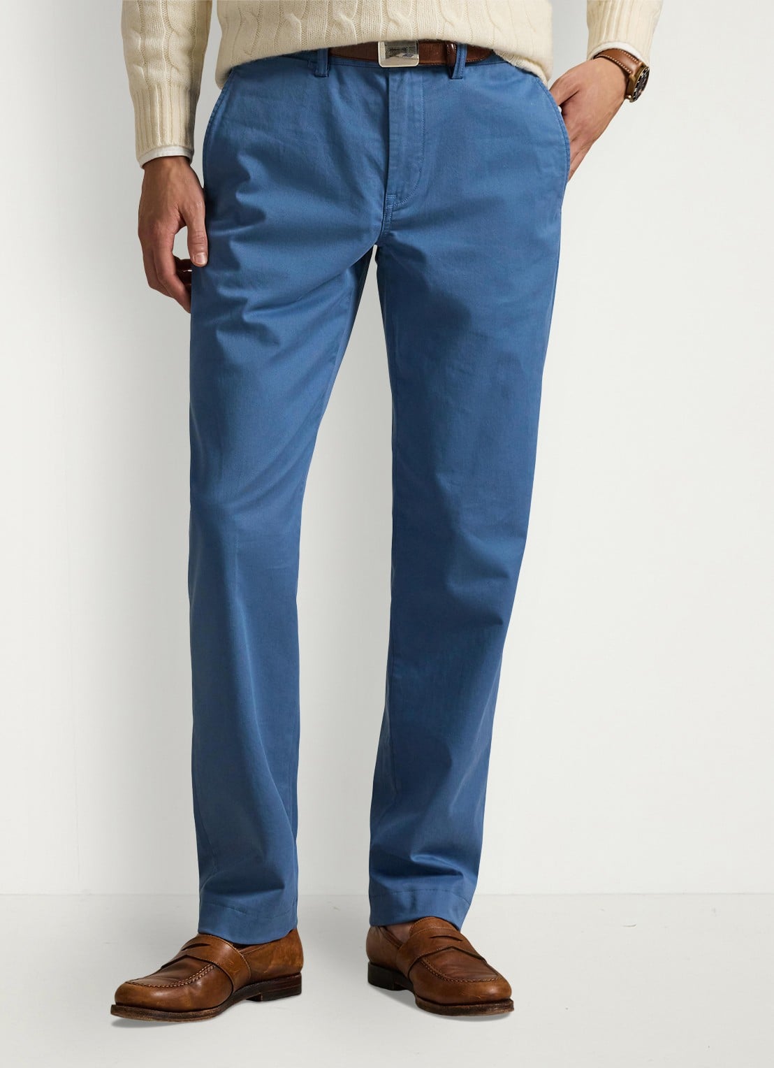 Ralph Lauren Straight fit chino met steekzakken - detail delta blue