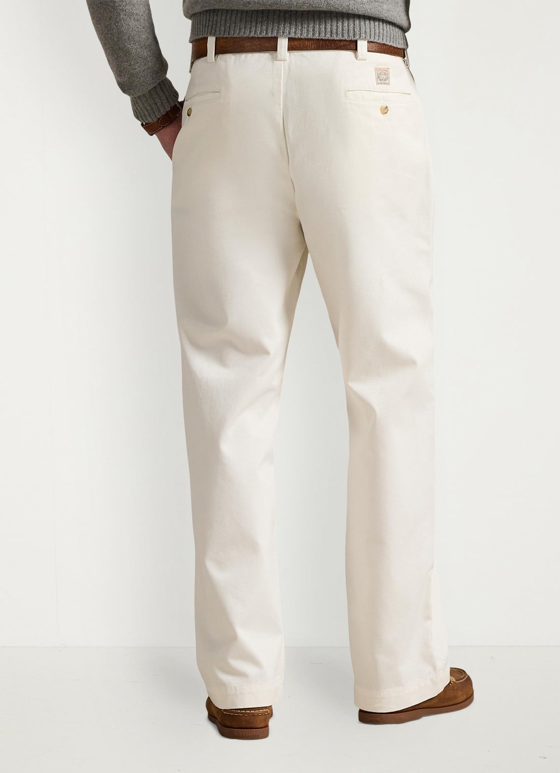 Ralph Lauren Straight fit chino met steekzakken - achterkant deckwash white / wit