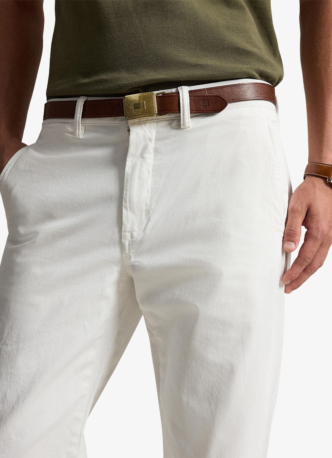 Ralph Lauren Straight fit chino met steekzakken - detail 5 ceramic white / wit