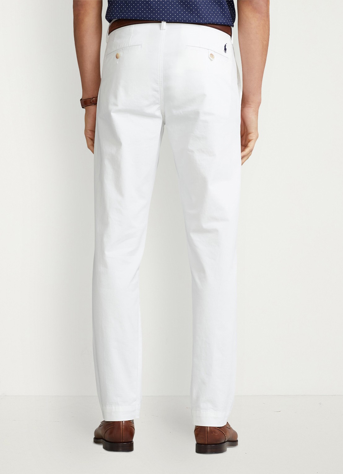 Ralph Lauren Straight fit chino met steekzakken - achterkant 4 ceramic white / wit