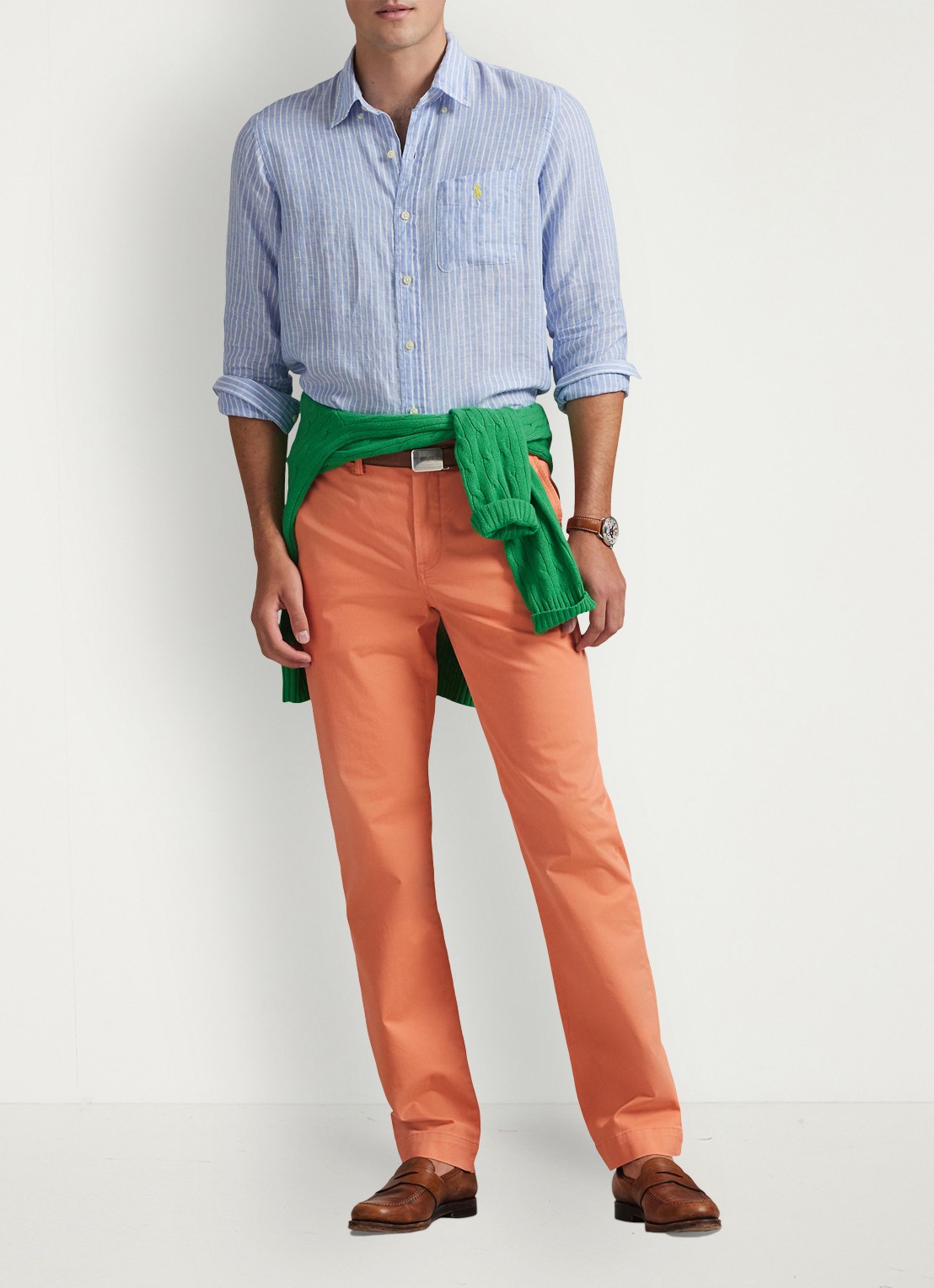 Ralph Lauren Straight fit chino met steekzakken - voorkant 3 deep mango
