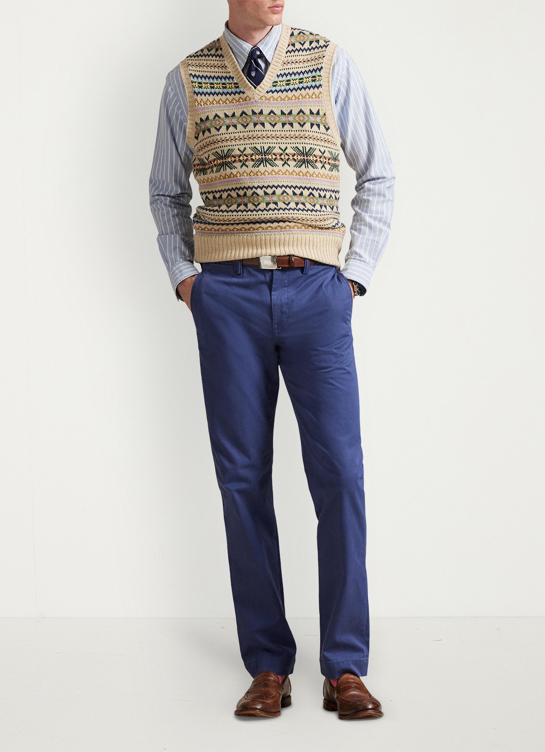 Ralph Lauren Straight fit chino met steekzakken - voorkant 2 licht navy