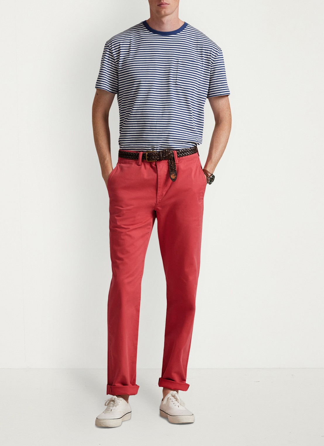 Ralph Lauren Straight fit chino met steekzakken - voorkant 5 nantucket red