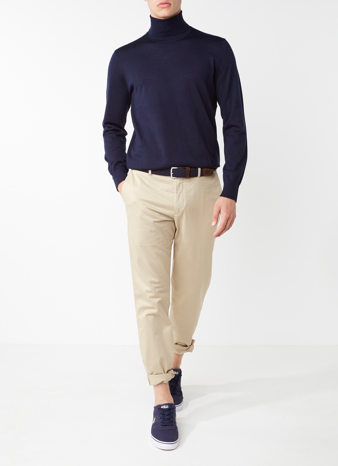 Ralph Lauren Straight fit chino met stretch - voorkant 5 classic khaki / beige