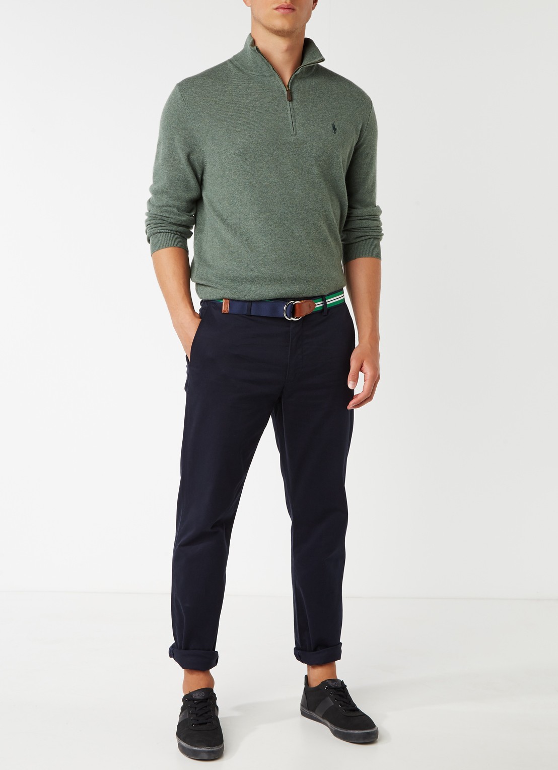 Ralph Lauren Straight fit chino met stretch - voorkant 2 aviator navy / donkerblauw