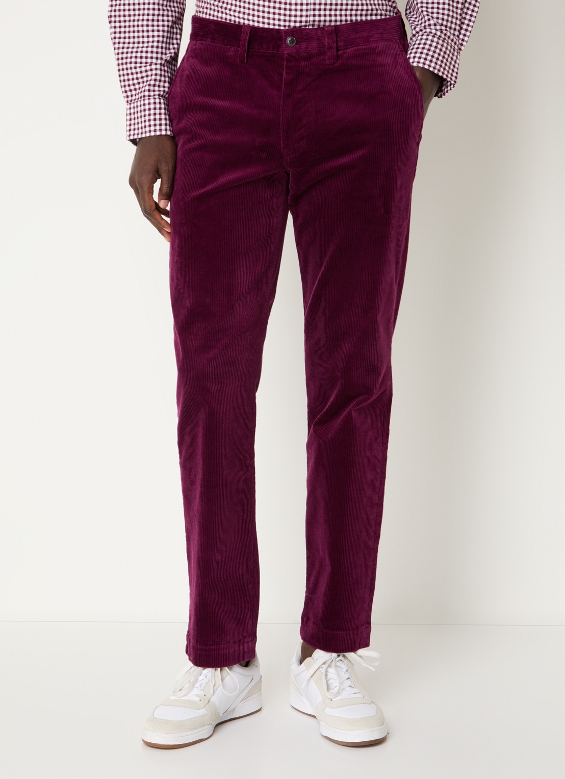 Ralph Lauren Straight fit chino van corduroy met stretch - detail 4 aubergine