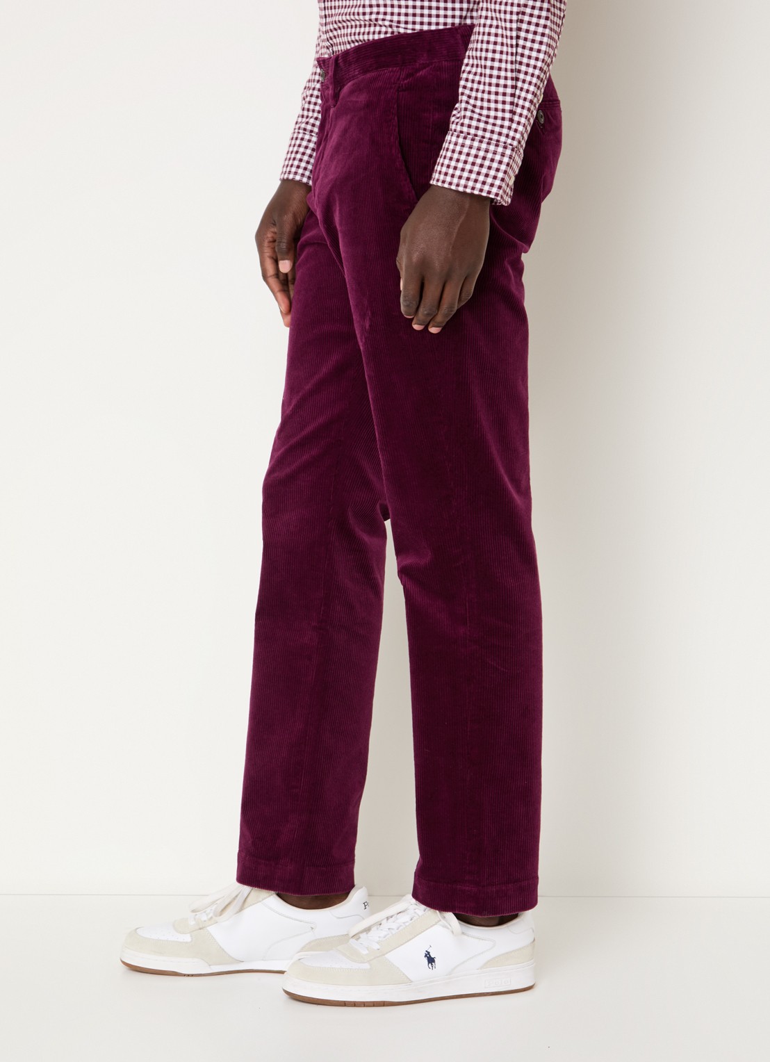 Ralph Lauren Straight fit chino van corduroy met stretch - detail 5 aubergine