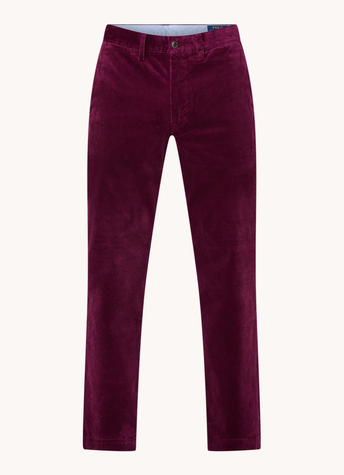 Ralph Lauren Straight fit chino van corduroy met stretch - voorkant 2 aubergine