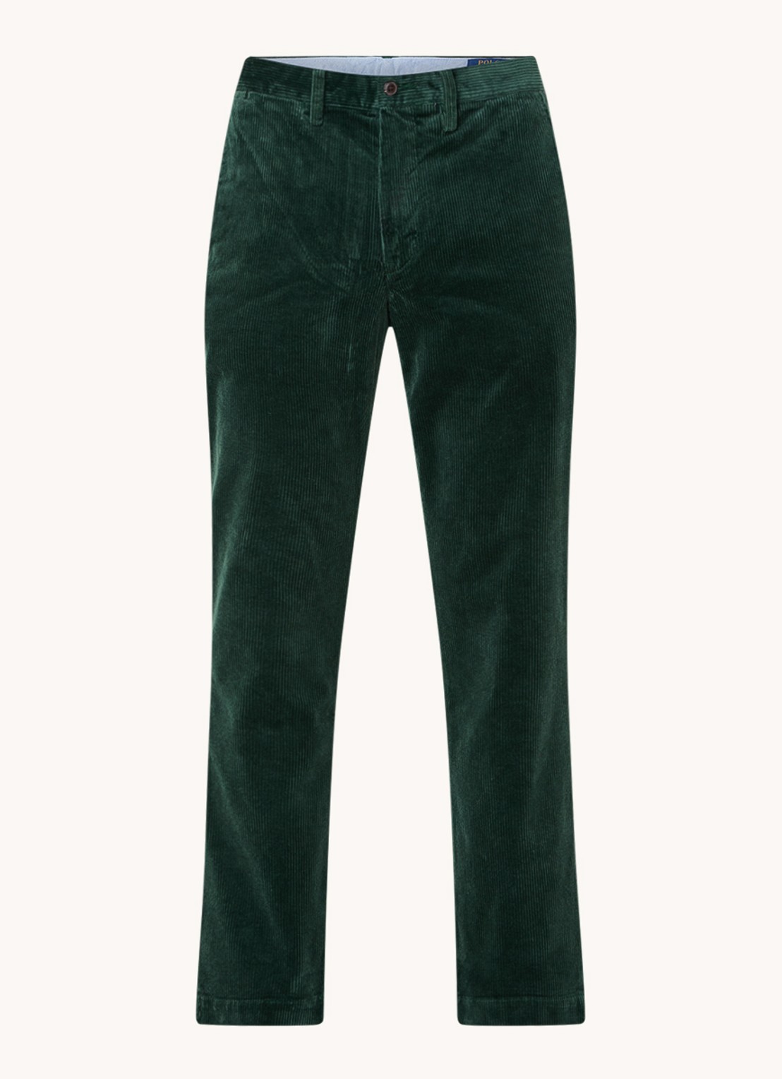 Ralph Lauren Straight fit chino van corduroy met stretch - voorkant 4 donkergroen