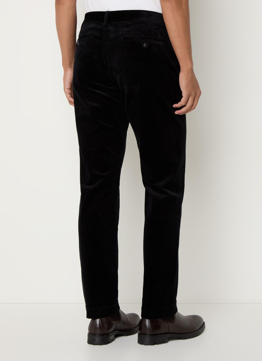Ralph Lauren Straight fit chino van corduroy met stretch - achterkant 5 zwart
