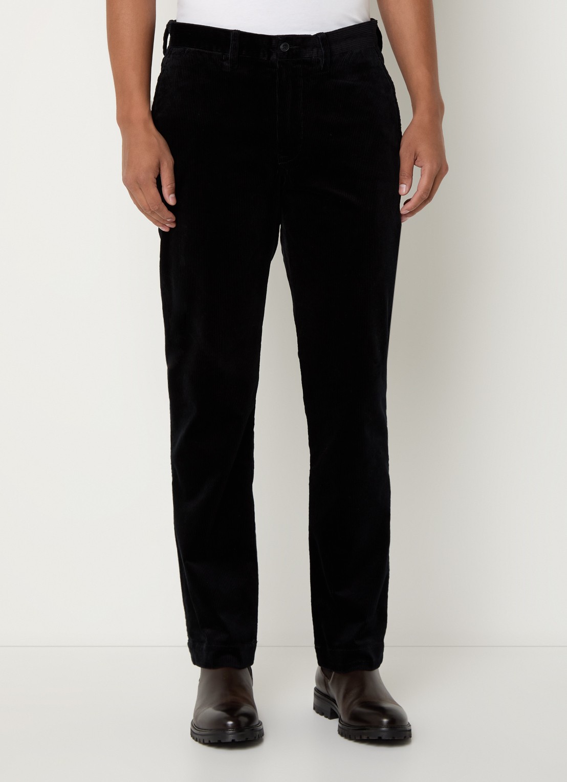 Ralph Lauren Straight fit chino van corduroy met stretch - detail 3 zwart