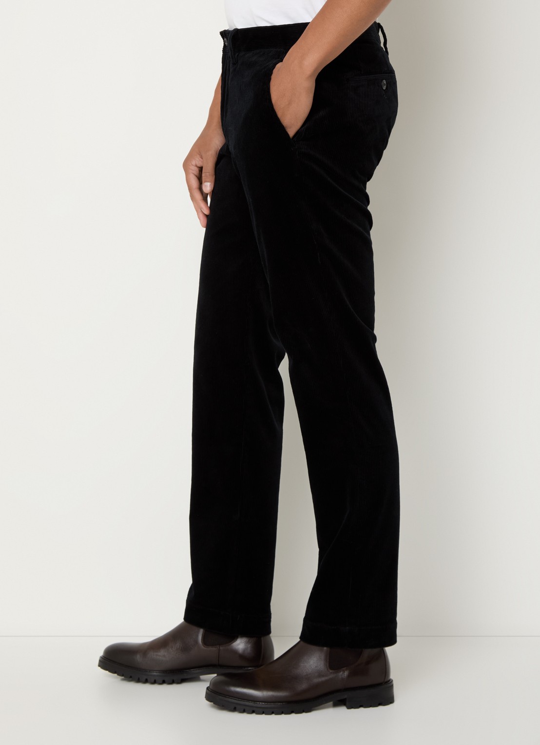 Ralph Lauren Straight fit chino van corduroy met stretch - detail 4 zwart