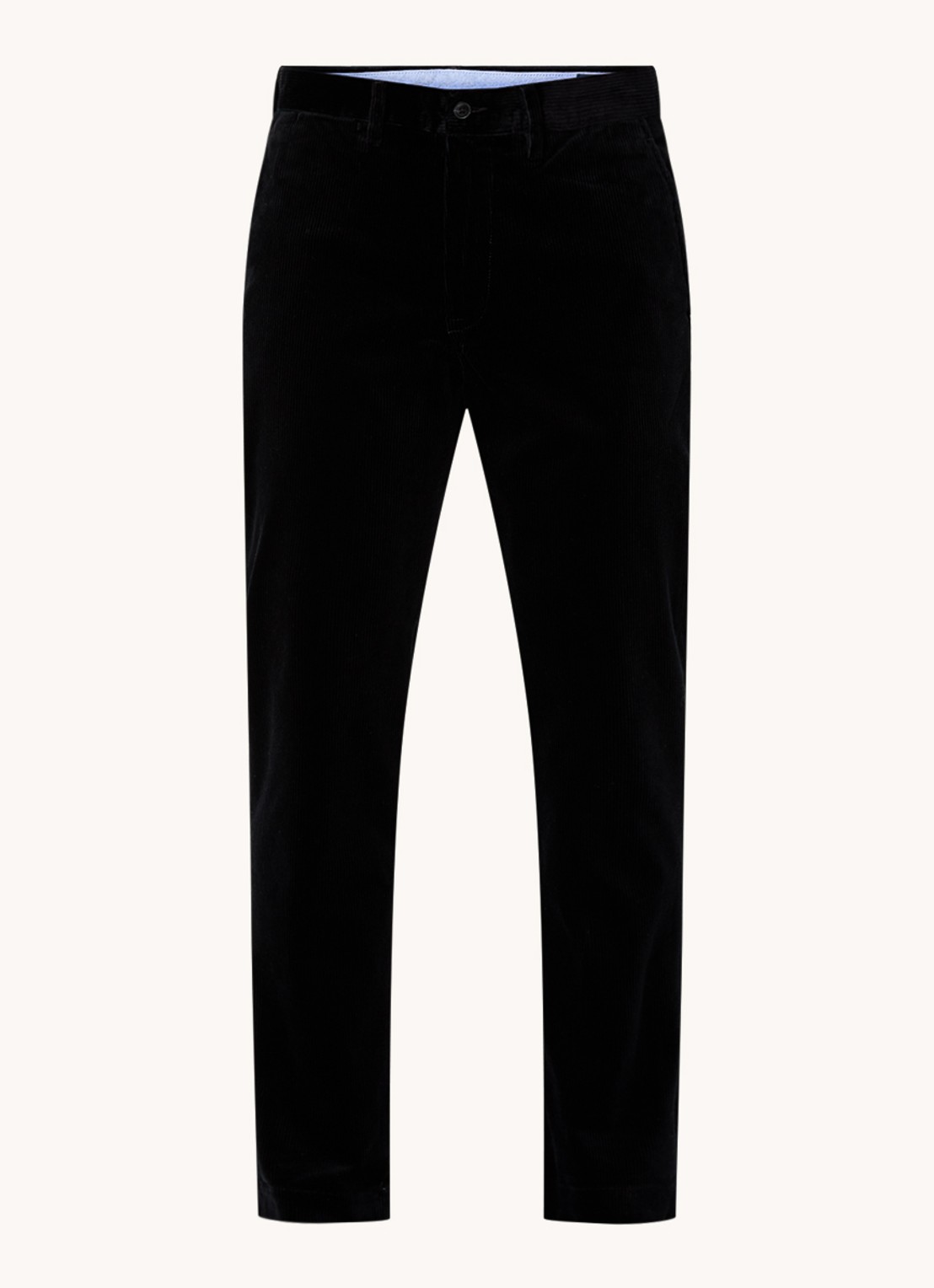 Ralph Lauren Straight fit chino van corduroy met stretch - voorkant zwart