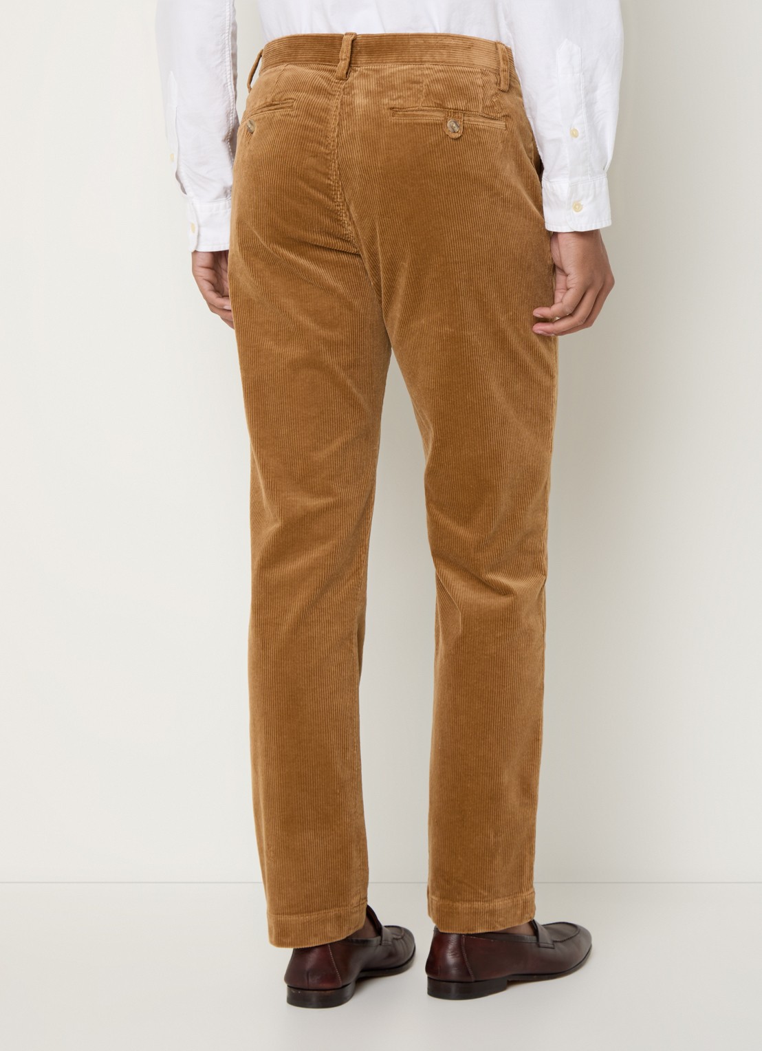Ralph Lauren Straight fit chino van corduroy met stretch - achterkant camel