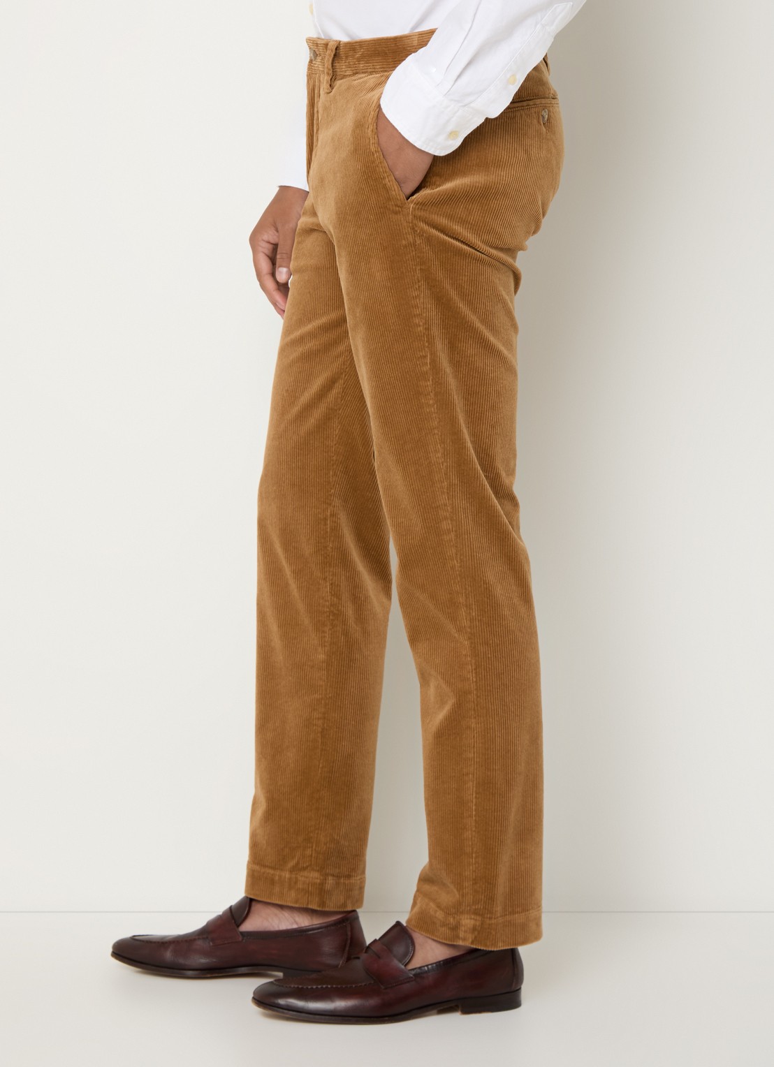 Ralph Lauren Straight fit chino van corduroy met stretch - detail 3 camel