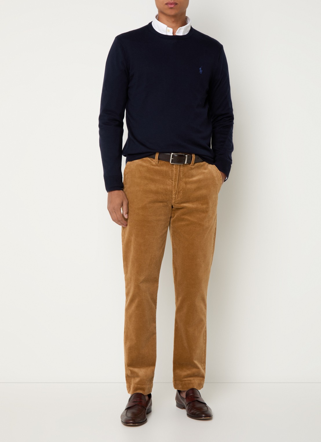 Ralph Lauren Straight fit chino van corduroy met stretch - voorkant 6 camel