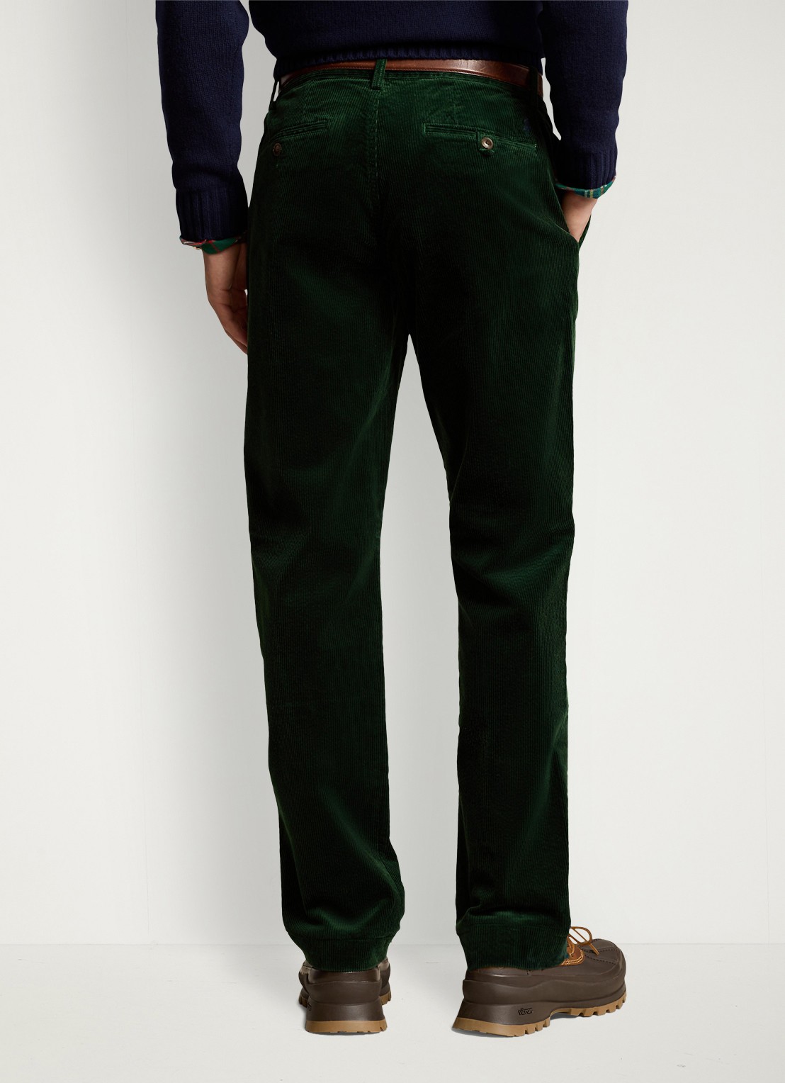 Ralph Lauren Straight fit chino van corduroy met stretch - achterkant 5 college green / donkergroen